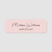 Haarstylist Moderne Roze Naamplaatje (Voorkant)