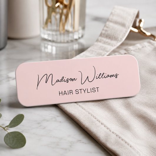 Haarstylist Moderne Roze Naamplaatje
