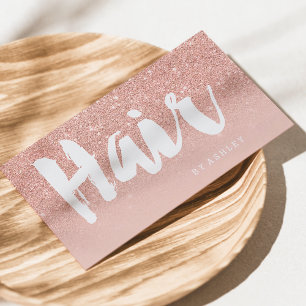 Haarstylist moderne typografie zwart roos goud visitekaartje