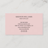 Haarstylist Monogram Blush Roze Visitekaartje (Achterkant)