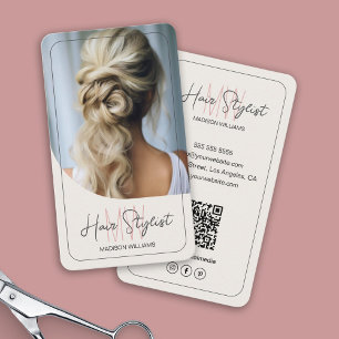 Haarstylist Monogram Logo Foto Tan Visitekaartje