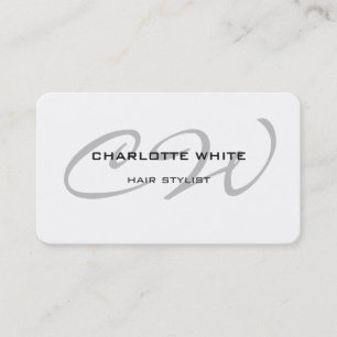 Haarstylist Monogram Minimalistisch Modern Wit Visitekaartje