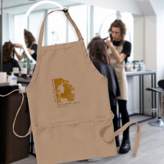 Haarstylist naam kapsalon logo elegante luxe standaard schort