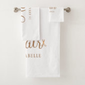 Haarstylist naam professionele elegante gouden gla bad handdoek (Insitu)