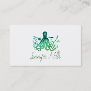haarstylist octopus haarstylist punk blauw  blauw visitekaartje