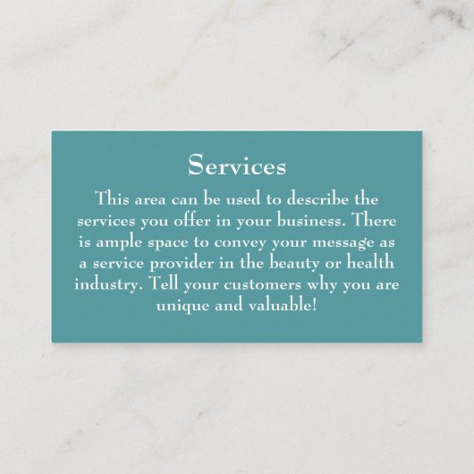 Haarstylist of Estheticien Visitekaartje (Achterkant)