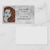 Haarstylist of kapper stijlvol zilver visitekaartje (Voorkant / Achterkant)