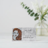 Haarstylist of kapper stijlvol zilver visitekaartje (Staand voorkant)