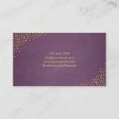 Haarstylist Paarse gouden Stippen & schaar Visitekaartje (Achterkant)