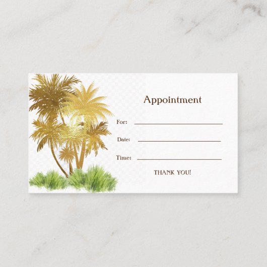 Haarstylist Palm Trees & Scissors Visitekaartje (Achterkant)