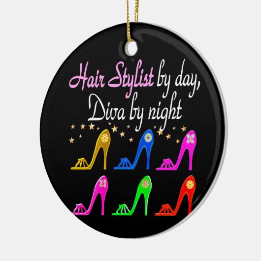 HAARSTYLIST PER DAG DIVA PER NACHT KERAMISCH ORNAMENT (Links)