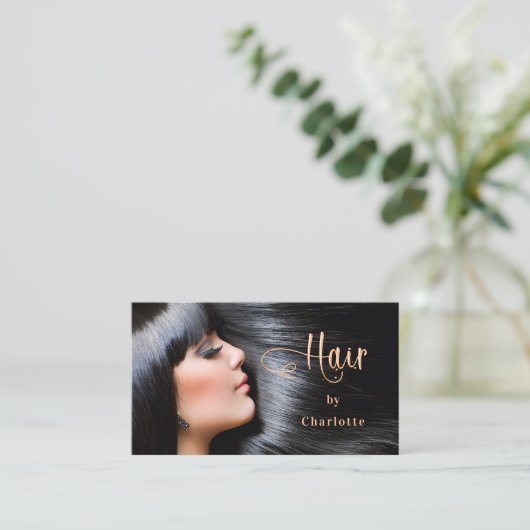 Haarstylist Photoscript schoonheidscode QR Visitekaartje (Staand voorkant)