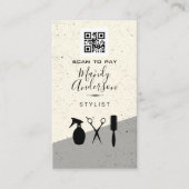 Haarstylist pictogrammen | QR-code Visitekaartje (Voorkant)