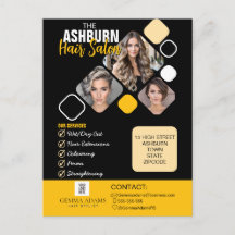 Haarstylist Poster Aangepast ontwerp in zwart geel