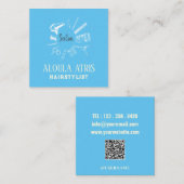 Haarstylist Professionele haarjurk Salon Sage Blau Vierkante Visitekaartje (Voorkant / Achterkant)