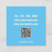 Haarstylist Professionele haarjurk Salon Sage Blau Vierkante Visitekaartje (Achterkant)