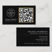 Haarstylist Professionele QR Code Moderne Logo Visitekaartje (Voorkant / Achterkant)