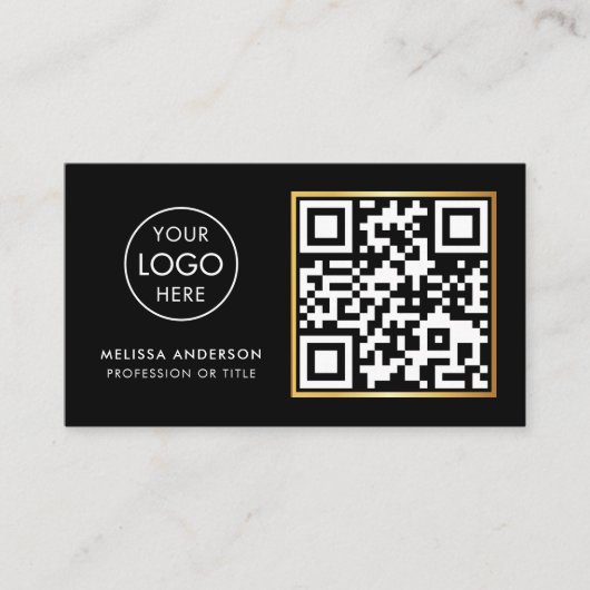 Haarstylist Professionele QR Code Moderne Logo Visitekaartje (Voorkant)
