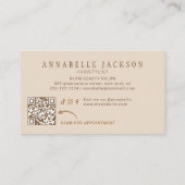 Haarstylist QR-code moderne beige neutraal Visitekaartje (Achterkant)