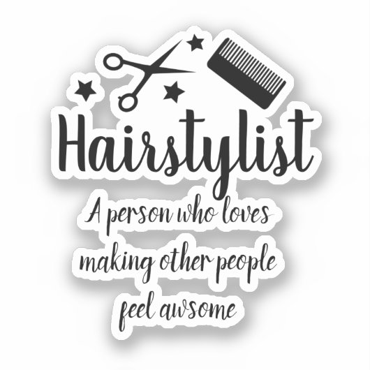 Haarstylist Quote Funny Hairdresser Stars Cutout Sticker (Voorkant)
