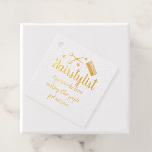 Haarstylist Quote Funny Hairdresser Stars Gold Bedankjes Labels (Met doos)