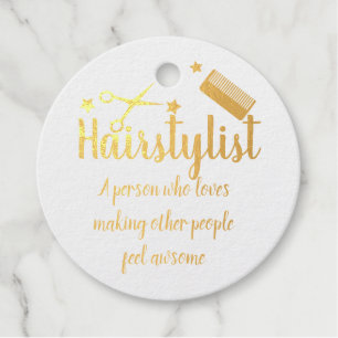 Haarstylist Quote Funny Hairdresser Stars Gold Bedankjes Labels
