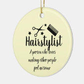 Haarstylist Quote Funny Hairdresser Stars Keramisch Ornament (Links)