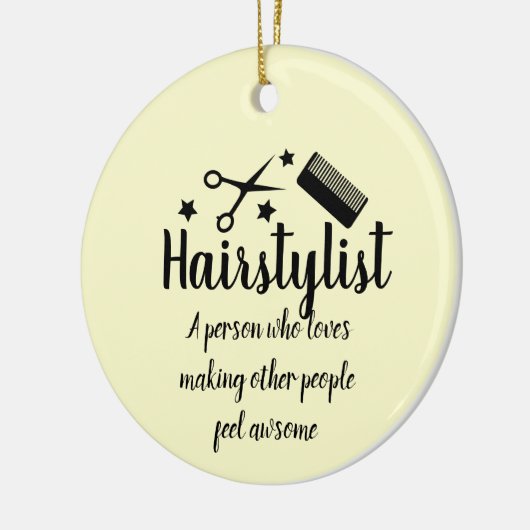Haarstylist Quote Funny Hairdresser Stars Keramisch Ornament (Links)