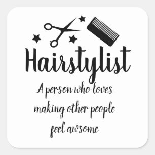 Haarstylist Quote Funny Hairdresser Stars Vierkante Sticker