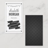 Haarstylist - Retro Black en White Visitekaartje (Voorkant / Achterkant)