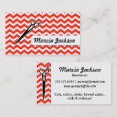 haarstylist rode schaar visitekaartje (Voorkant / Achterkant)