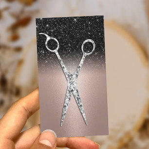 Haarstylist Roos Gold Black Glitter Beauty Salon Visitekaartje