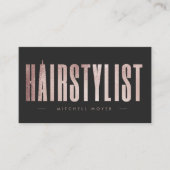 Haarstylist Roos Gold Glitter Visitekaartje (Voorkant)