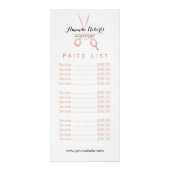 Haarstylist Roos Gold Scissor Minimale prijslijst Reclamekaart (Voorkant)