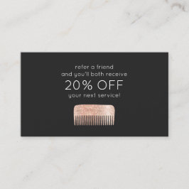 Haarstylist Roos Gold Sequin Comb Klantenbinding Aanbevelingskaartje