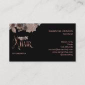 Haarstylist roos gouden typografie haarschaar b visitekaartje (Achterkant)