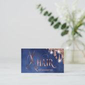 Haarstylist roos gouden typografie haarschaar bu visitekaartje (Staand voorkant)