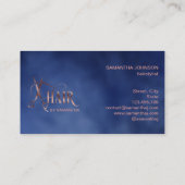 Haarstylist roos gouden typografie haarschaar bu visitekaartje (Achterkant)