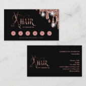 Haarstylist roos gouden typografie haarschaar visitekaartje (Voorkant / Achterkant)
