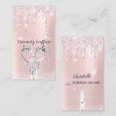 Haarstylist Roos Stuurt Glitter Coiffure schaar Visitekaartje (Voorkant / Achterkant)