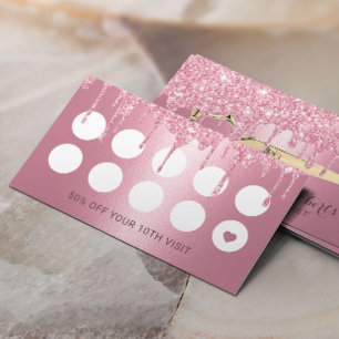 Haarstylist Roze glitter drukt salonloyaliteit af Klantenkaartje