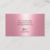 Haarstylist Roze glitter maakt een schoonheidssalo Visitekaartje (Achterkant)