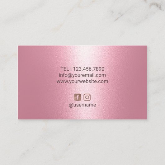 Haarstylist Roze glitter maakt een schoonheidssalo Visitekaartje (Achterkant)