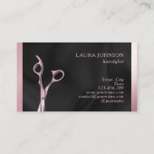 Haarstylist Roze Glitter Schaar Schoonheidssalon Visitekaartje (Achterkant)