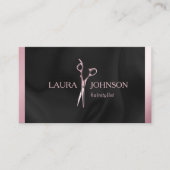 Haarstylist Roze Glitter Schaar Schoonheidssalon Visitekaartje (Voorkant)