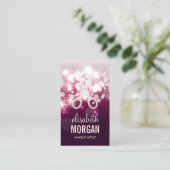 Haarstylist Roze glitter Sparkle Foto's Visitekaartje (Staand voorkant)