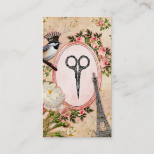  haarstylist roze vogelschaar visitekaartje