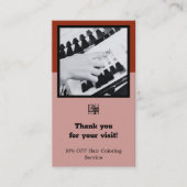 Haarstylist Roze Zwart & Rood Bedankt Loyaliteit Kortingskaartje (Voorkant)