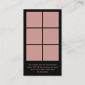 Haarstylist Roze & Zwarte Logo & QR - Dank u Klantenkaartje (Achterkant)