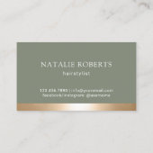 Haarstylist Sage Green Beauty Girl Haarsalon Visitekaartje (Achterkant)